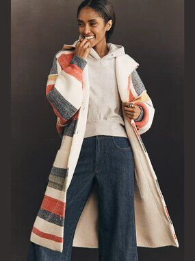 NEW Pilcro Sizes S, M Womens Oversized Hooded Cardigan Sweater - Neutral Pattern